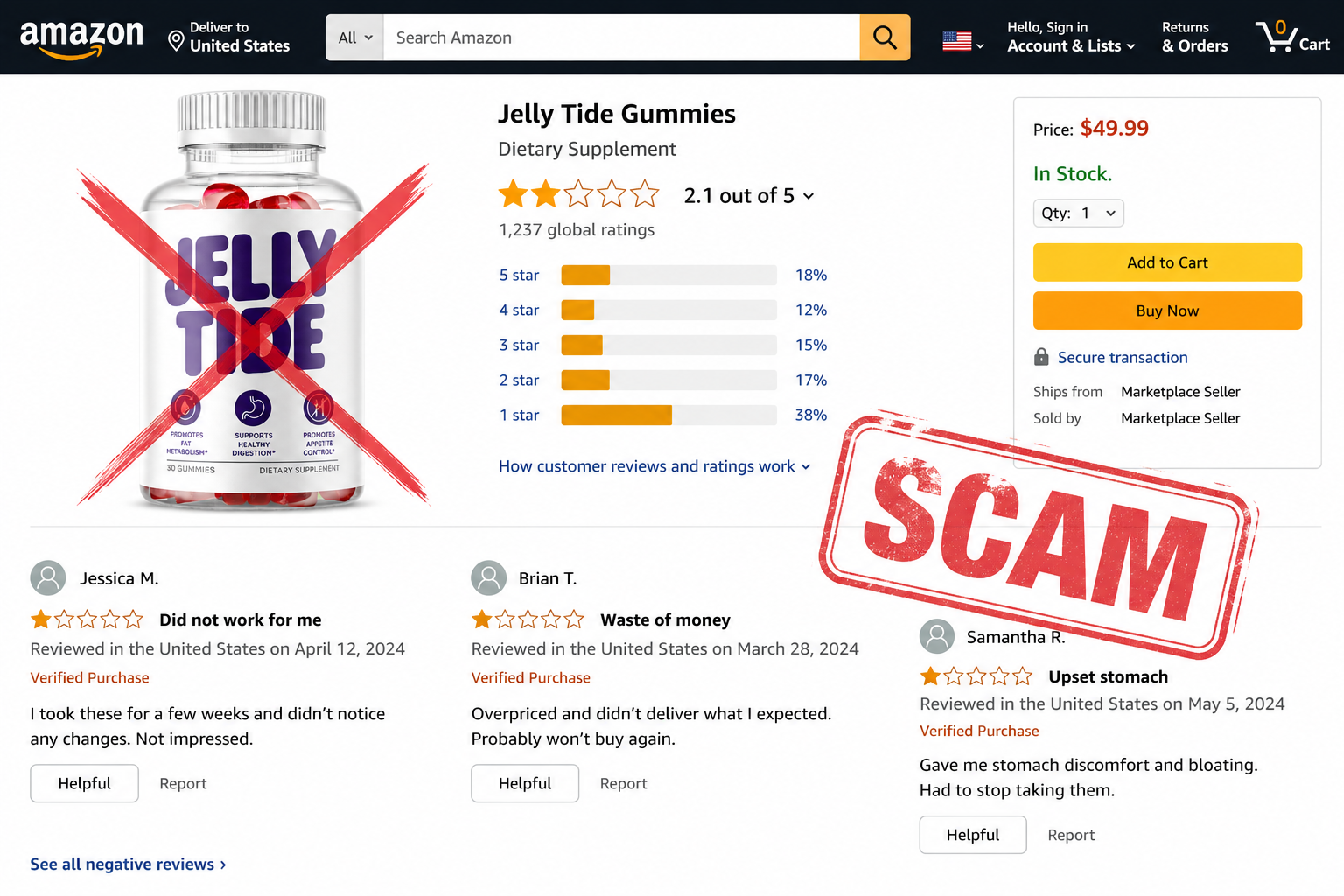 JellyTide scam complaints